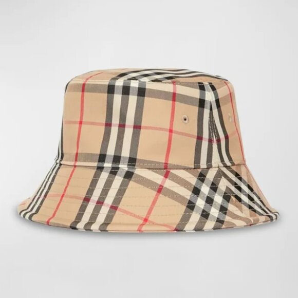 BURBERRY Check-Print Twill Bucket Hat - NWT - Picture 1 of 7